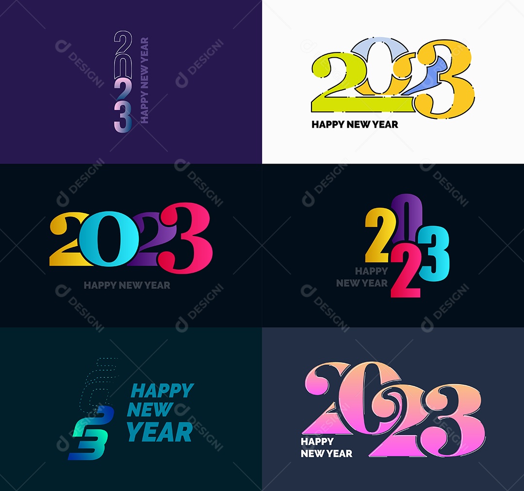 Logotipos 2023 Feliz Ano Novo Vetor EPS
