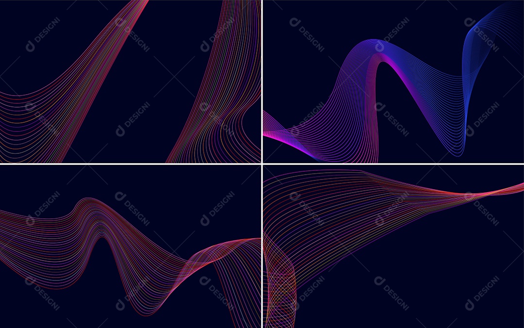 Ondas Sonoras Coloridas Dinâmicas De Linhas Vetor EPS