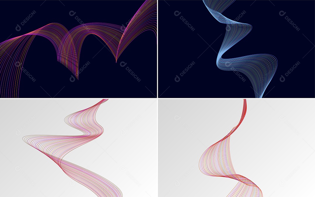 Ondas Sonoras Coloridas Dinâmicas De Linhas Vetor EPS
