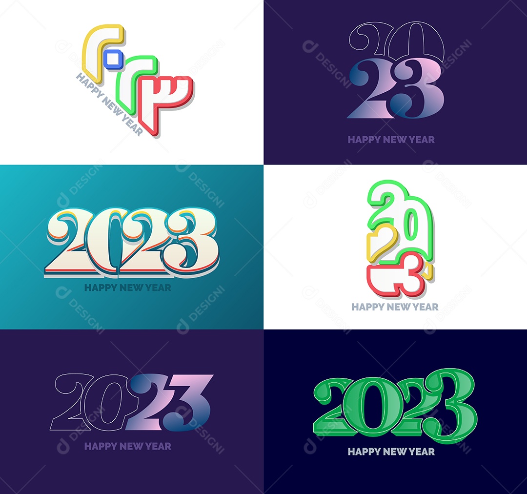 Logotipos 2023 Feliz Ano Novo Vetor EPS