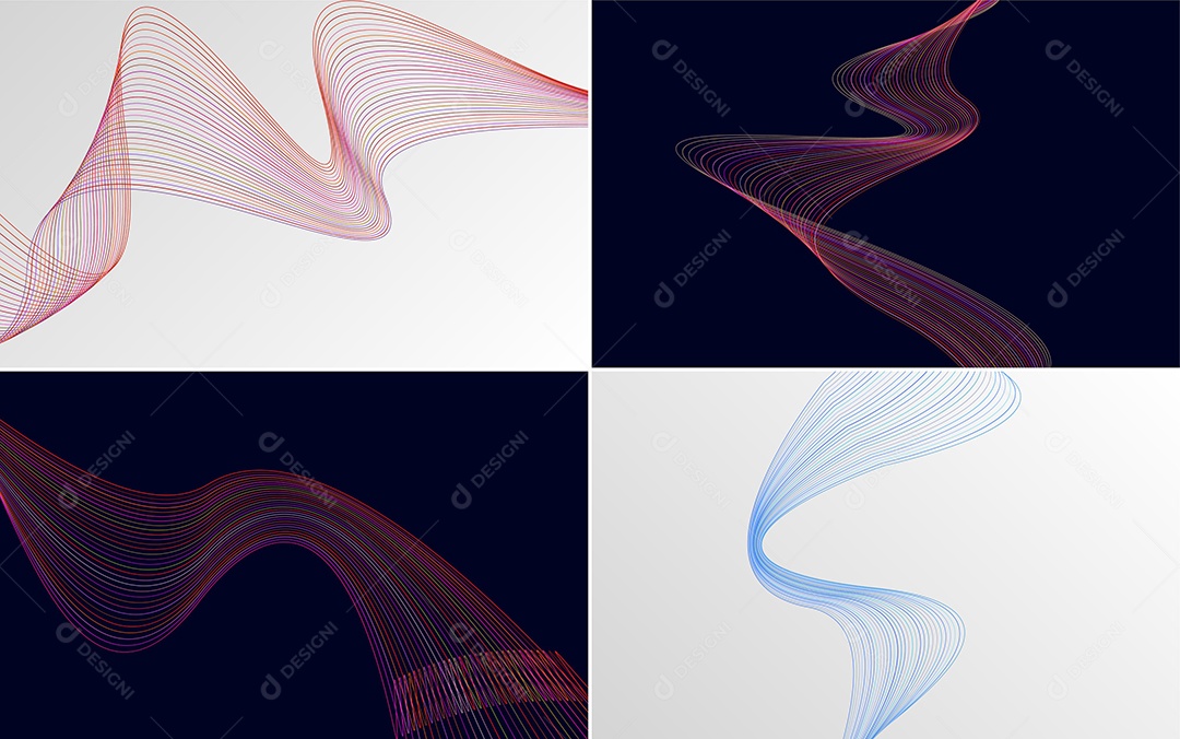 Ondas Sonoras Coloridas Dinâmicas De Linhas Vetor EPS