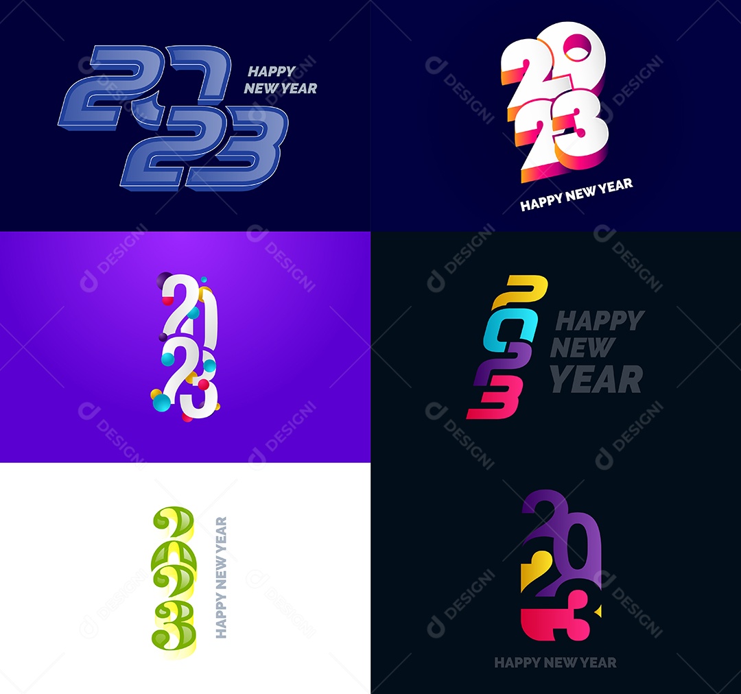 Logotipos 2023 Feliz Ano Novo Vetor EPS