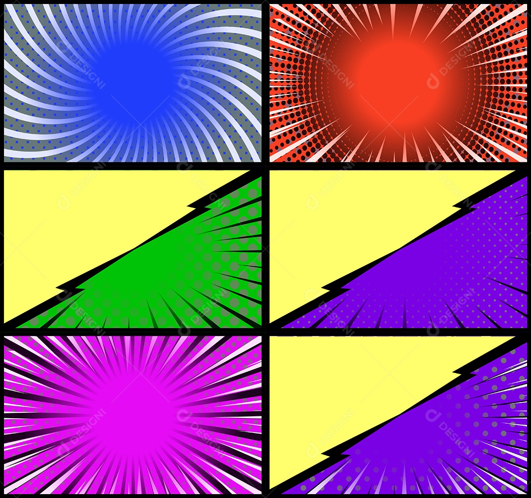 Vetor Retrô De Fundo Em Quadrinhos Coloridos Vetor EPS