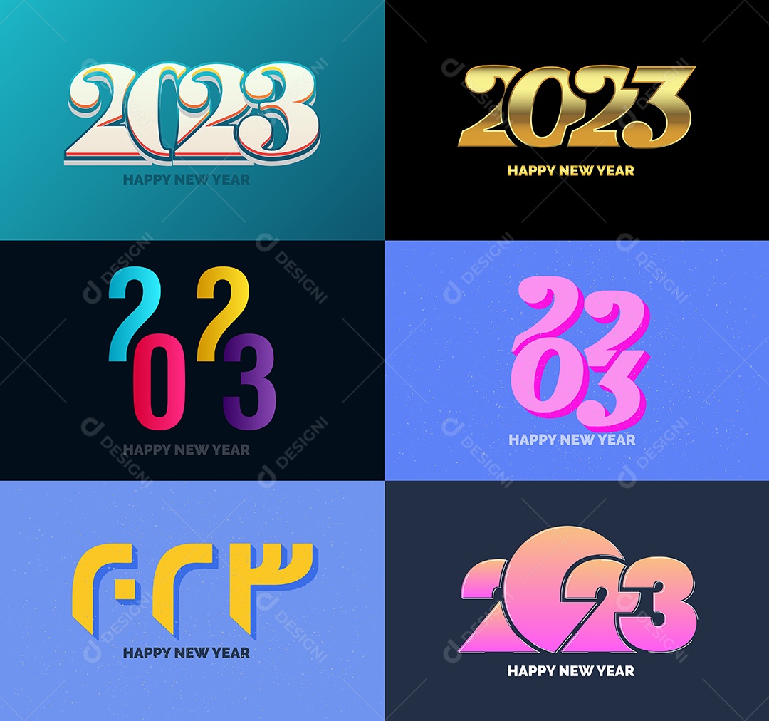 Logotipos 2023 Feliz Ano Novo Vetor EPS