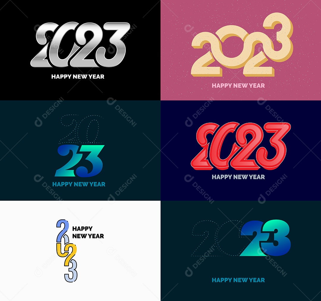 Logotipos 2023 Feliz Ano Novo Vetor EPS