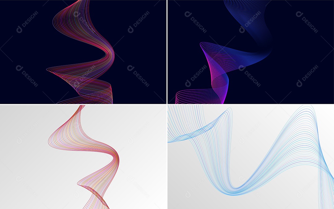 Ondas Sonoras Coloridas Dinâmicas De Linhas Vetor EPS