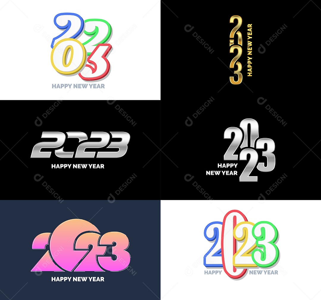 Logotipos 2023 Feliz Ano Novo Vetor EPS