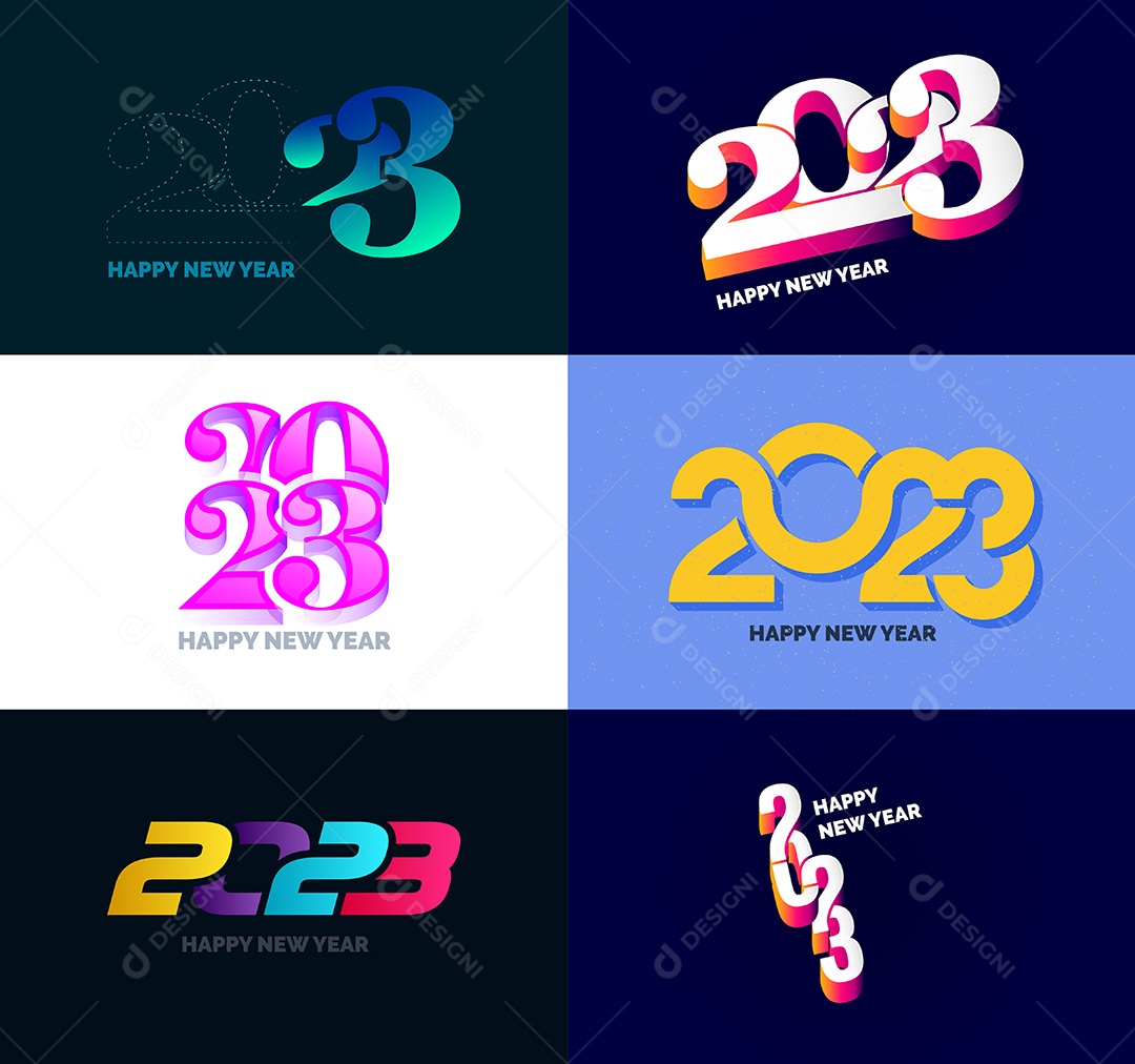 Logotipos 2023 Feliz Ano Novo Vetor EPS