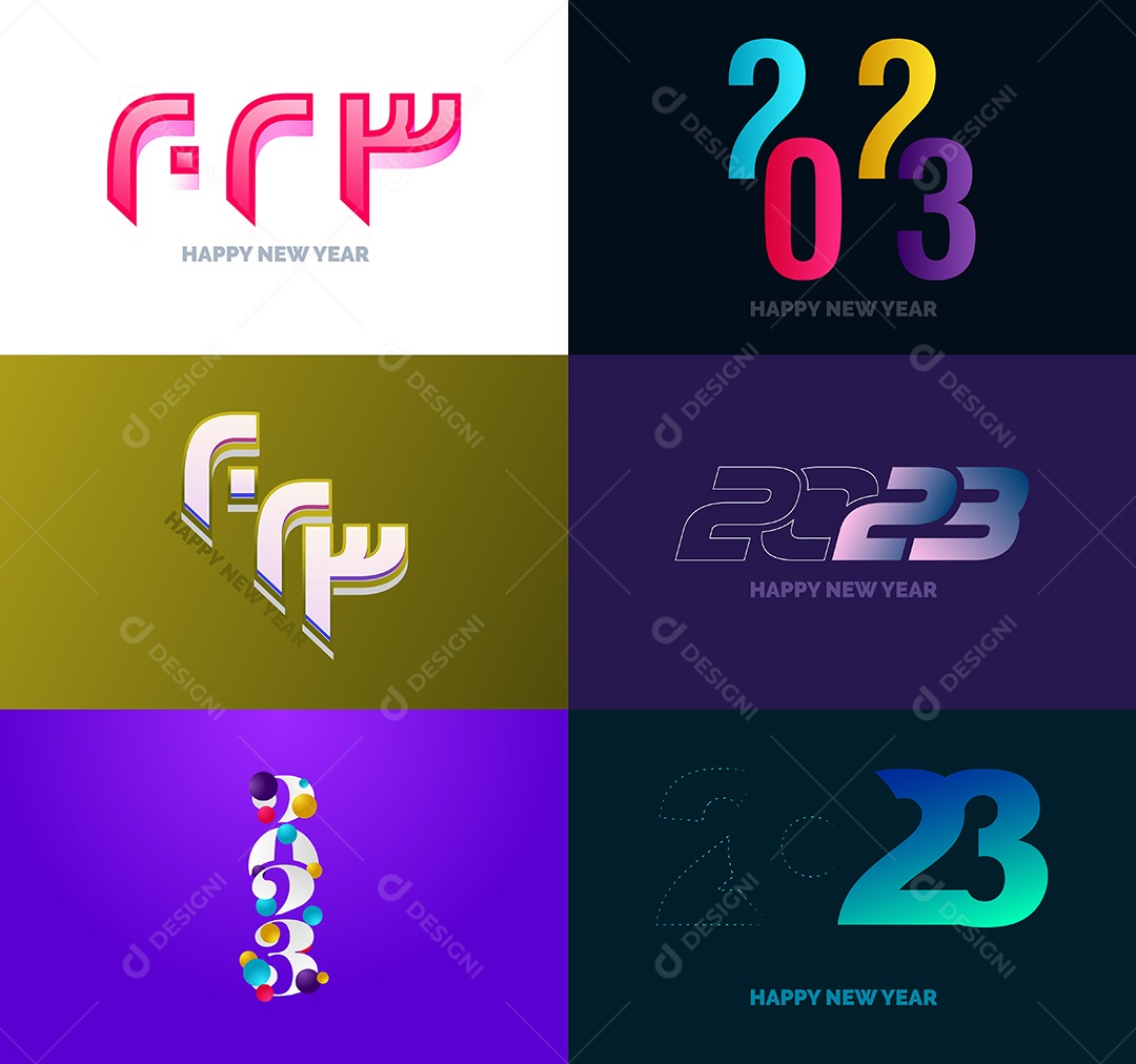 Logotipos 2023 Feliz Ano Novo Vetor EPS