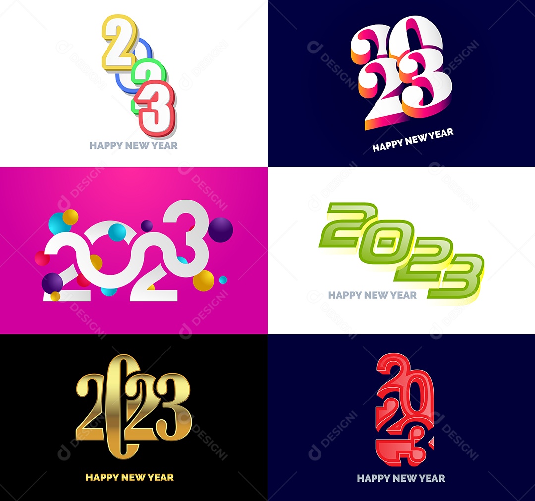 Logotipos 2023 Feliz Ano Novo Vetor EPS