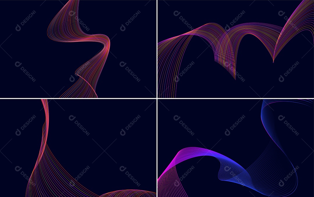 Ondas Sonoras Coloridas Dinâmicas De Linhas Vetor EPS