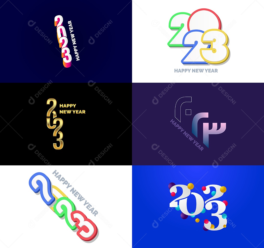 Logotipos 2023 Feliz Ano Novo Vetor EPS