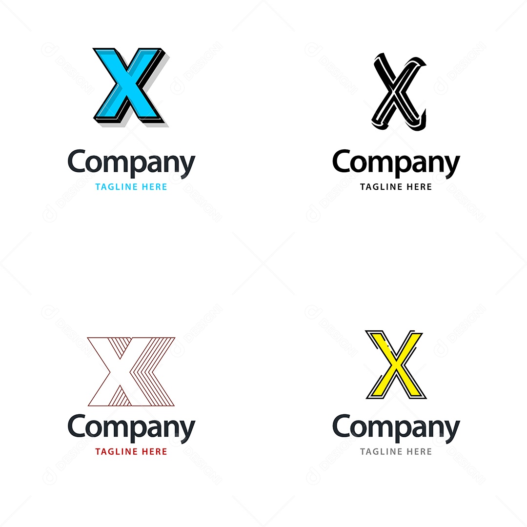 Logo X Personalizada Logotipos Modernos Vetor EPS