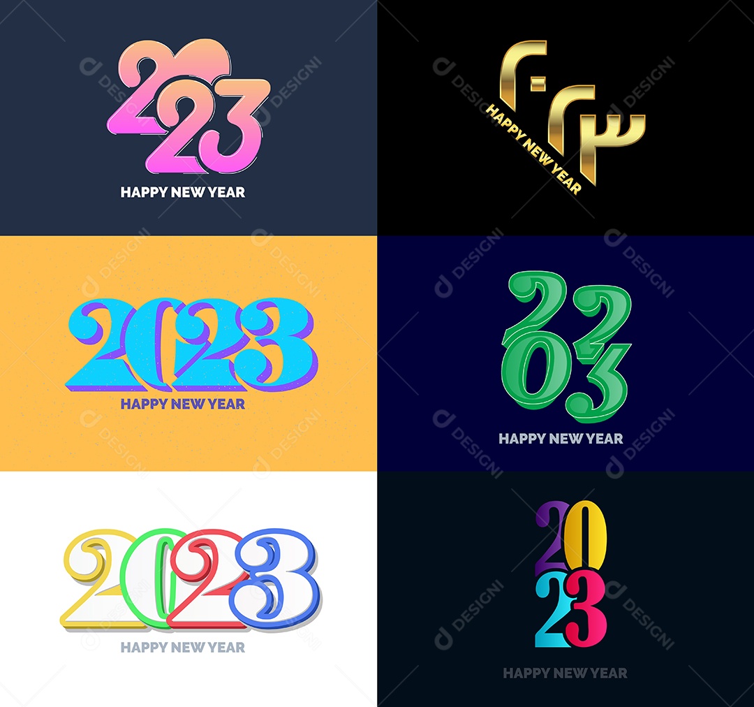 Logotipos 2023 Feliz Ano Novo Vetor EPS