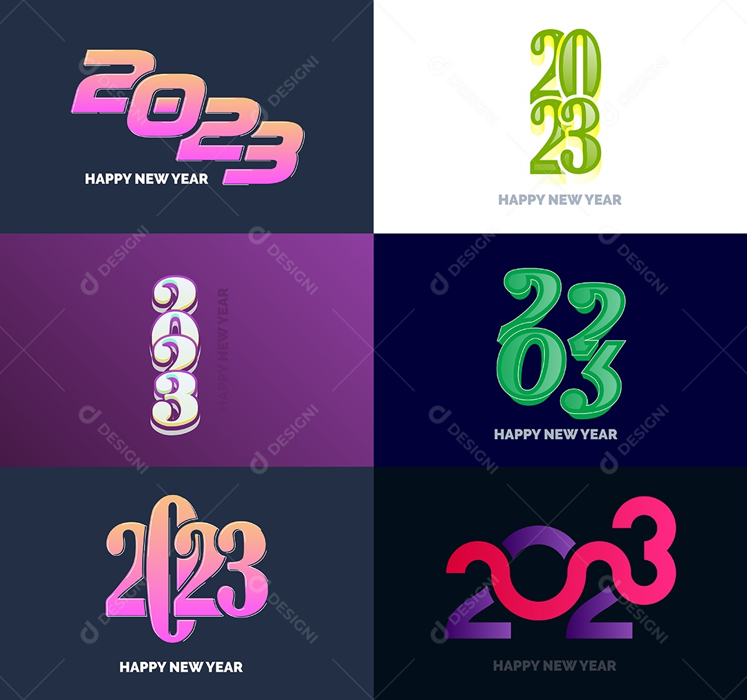 Logotipos 2023 Feliz Ano Novo Vetor EPS