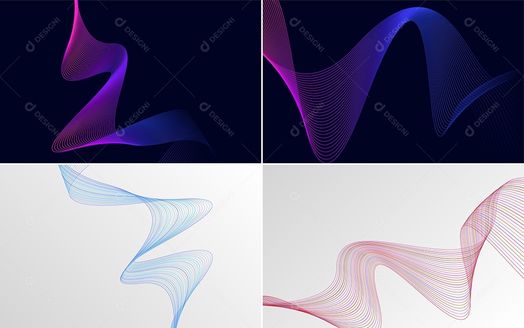 Ondas Sonoras Coloridas Dinâmicas De Linhas Vetor EPS