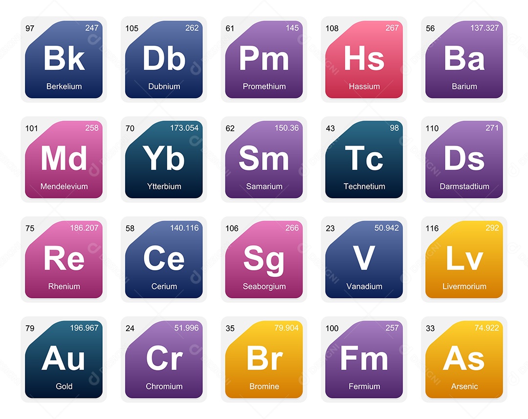 Tabela Periódica Ícones Vetor EPS