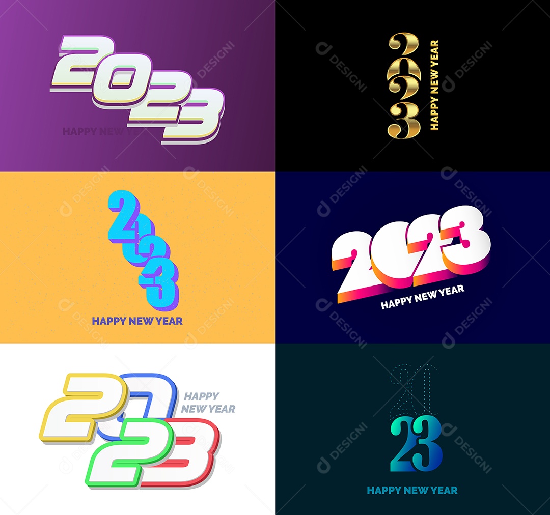 Logotipos 2023 Feliz Ano Novo Vetor EPS