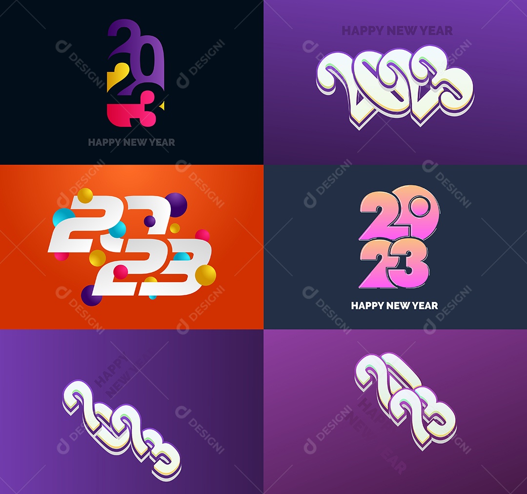 Logotipos 2023 Feliz Ano Novo Vetor EPS