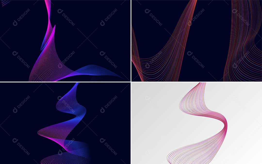 Ondas Sonoras Coloridas Dinâmicas De Linhas Vetor EPS