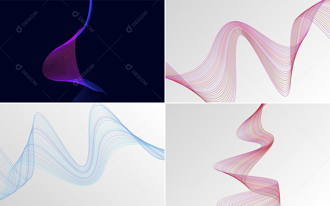 Ondas Sonoras Coloridas Dinâmicas De Linhas Vetor EPS