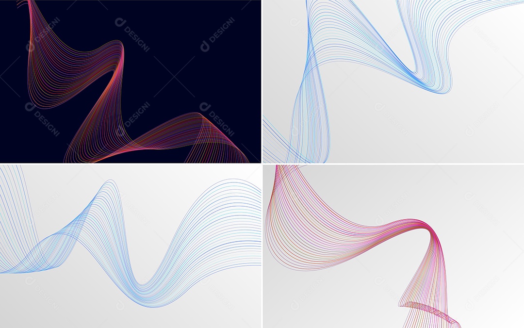 Ondas Sonoras Coloridas Dinâmicas De Linhas Vetor EPS