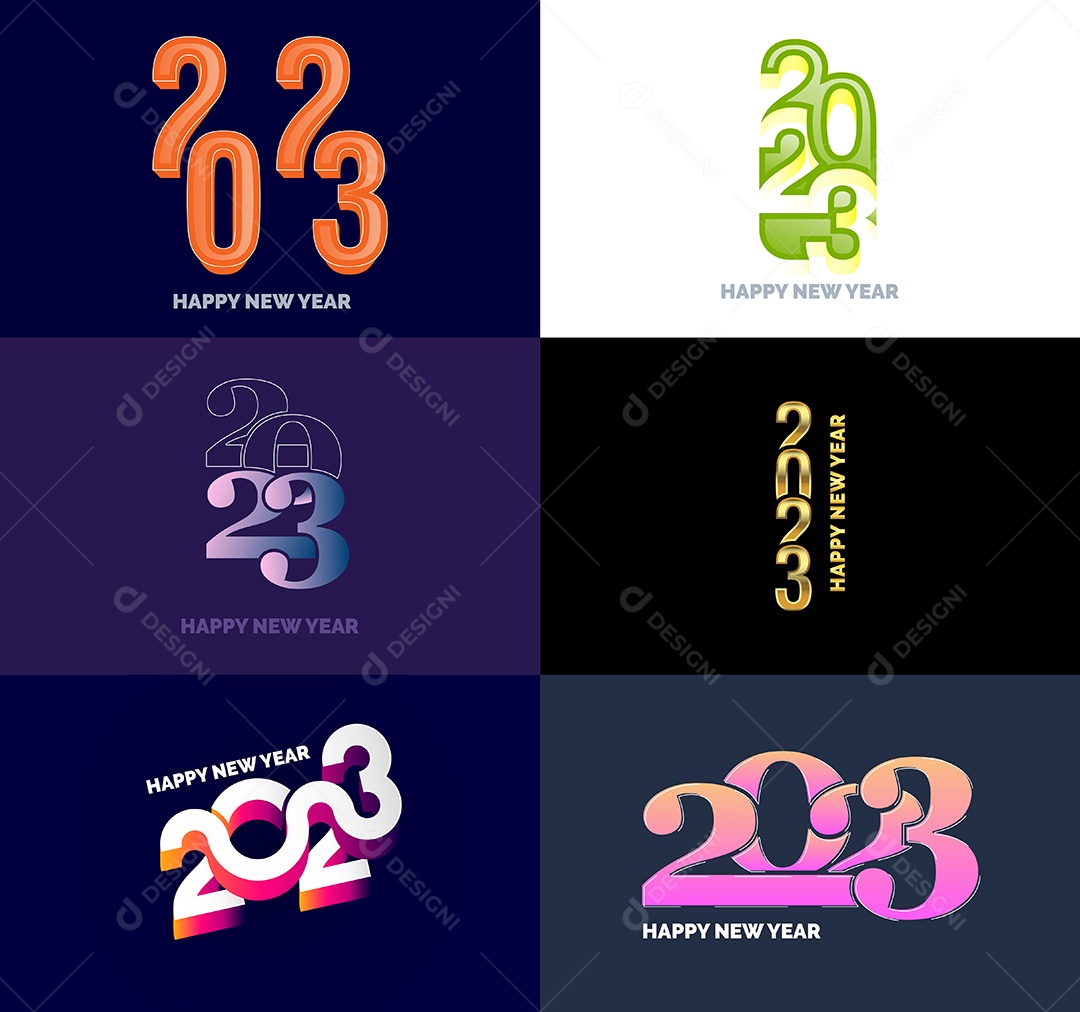 Logotipos 2023 Feliz Ano Novo Vetor EPS