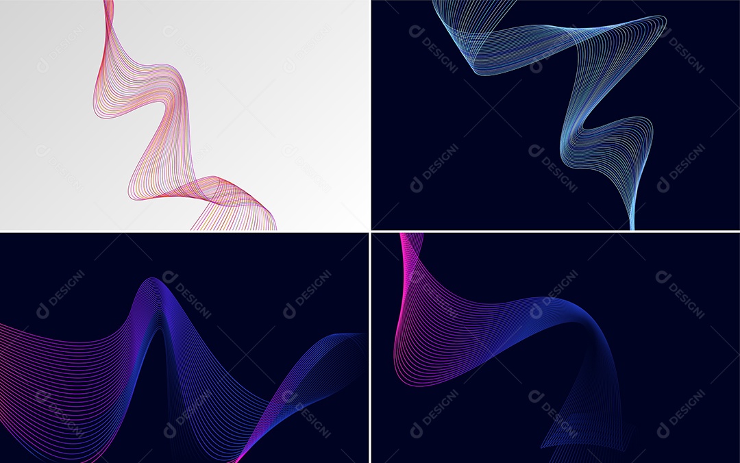 Ondas Sonoras Coloridas Dinâmicas De Linhas Vetor EPS