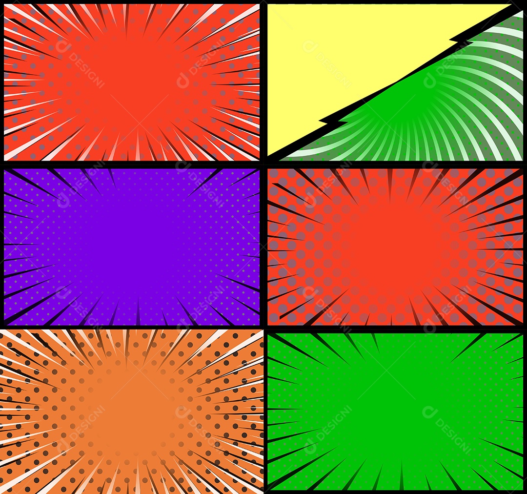 Vetor Retrô de Fundo em Quadrinhos Coloridos Vetor EPS