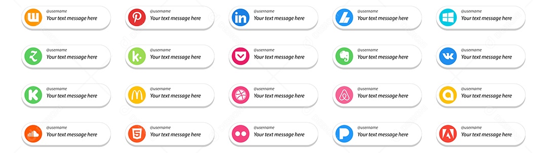 Pacote De Redes Sociais Coloridos Vetor EPS