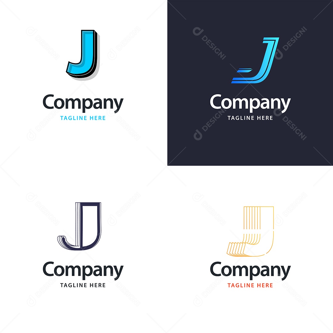 Logo J Personalizada Logotipos Modernos Vetor EPS