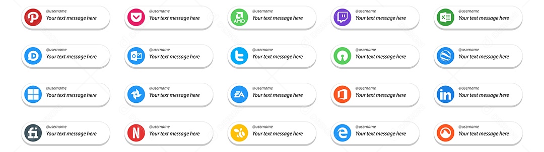 Pacote De Redes Sociais Coloridos Vetor EPS