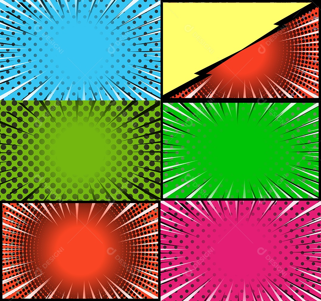 Vetor Retrô de Fundo em Quadrinhos Coloridos Vetor EPS