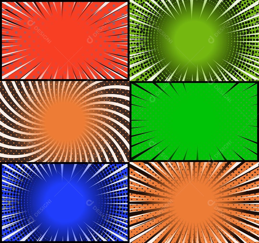 Vetor Retrô de Fundo em Quadrinhos Coloridos Vetor EPS