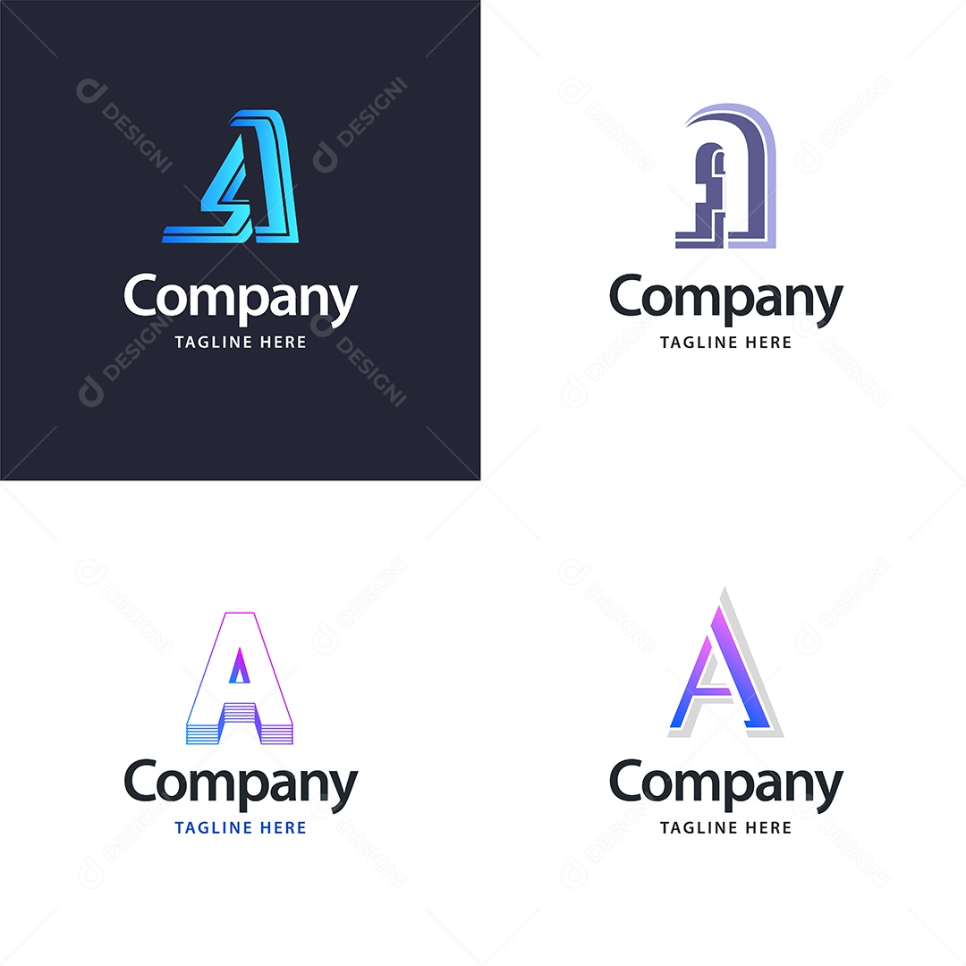 Logo A Personalizada Logotipos Modernos Vetor EPS