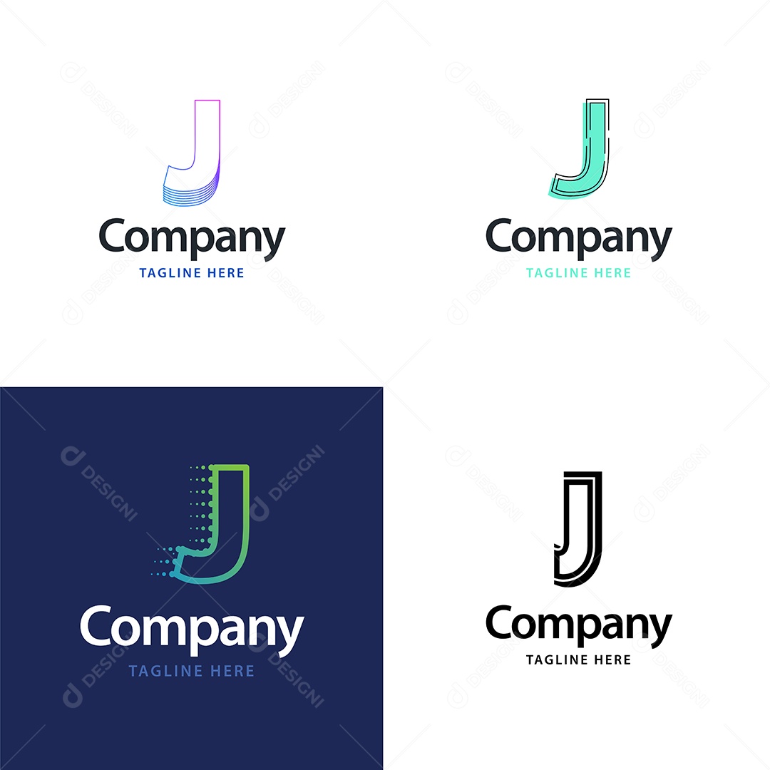 Logo J Personalizada Logotipos Modernos Vetor EPS