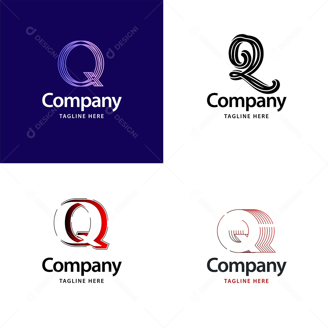 Logo Q Personalizada Logotipos Modernos Vetor EPS