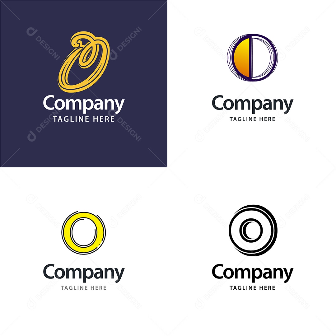 Logo O Personalizada Logotipos Modernos Vetor EPS