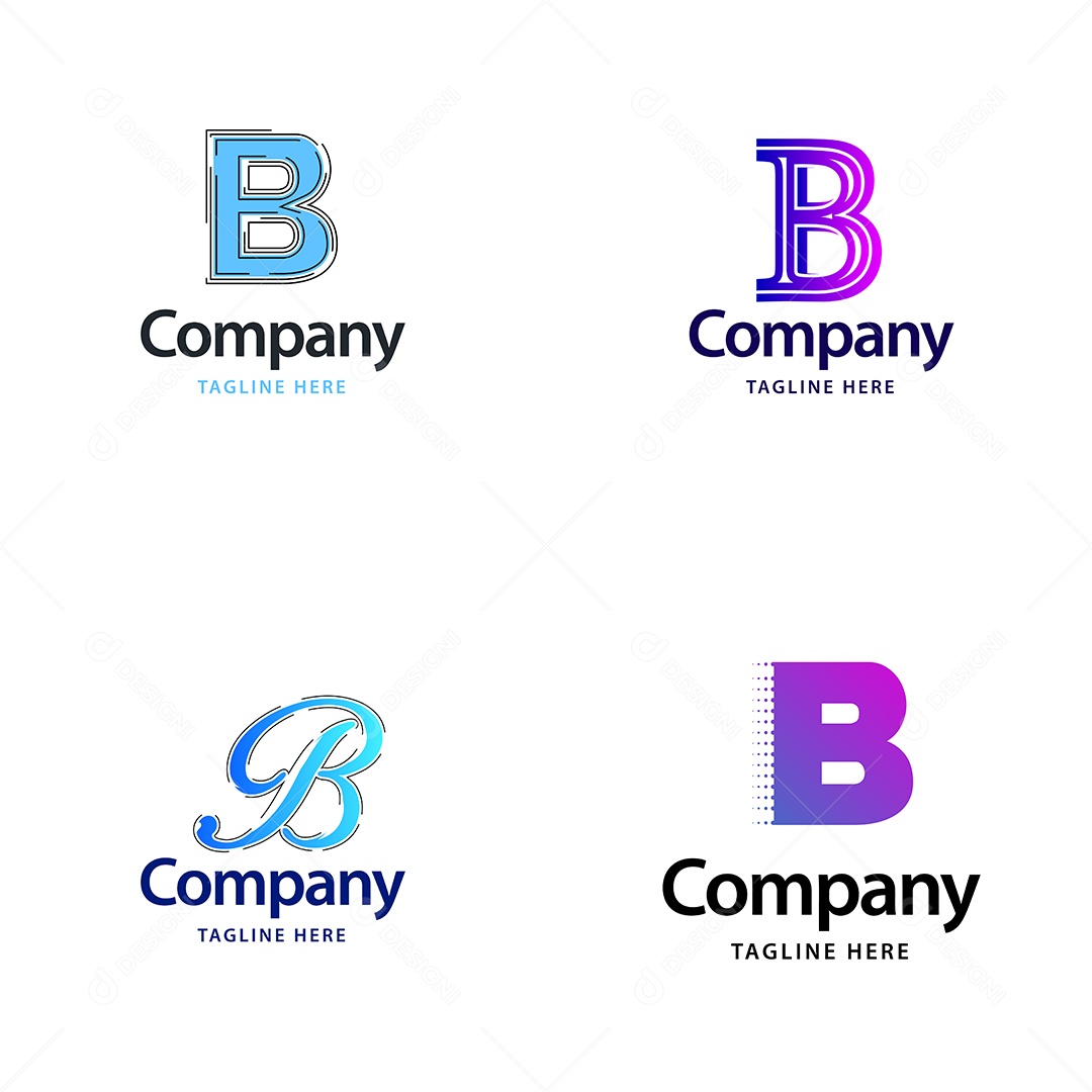 Logo B Personalizada Logotipos Modernos Vetor EPS