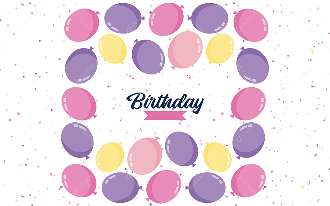 Texto de Feliz Aniversário Vetores EPS