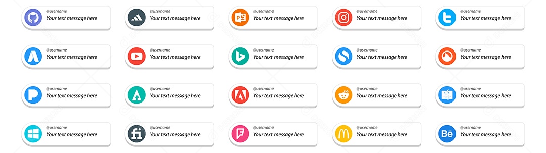 Pacote De Redes Sociais Coloridos Vetor EPS