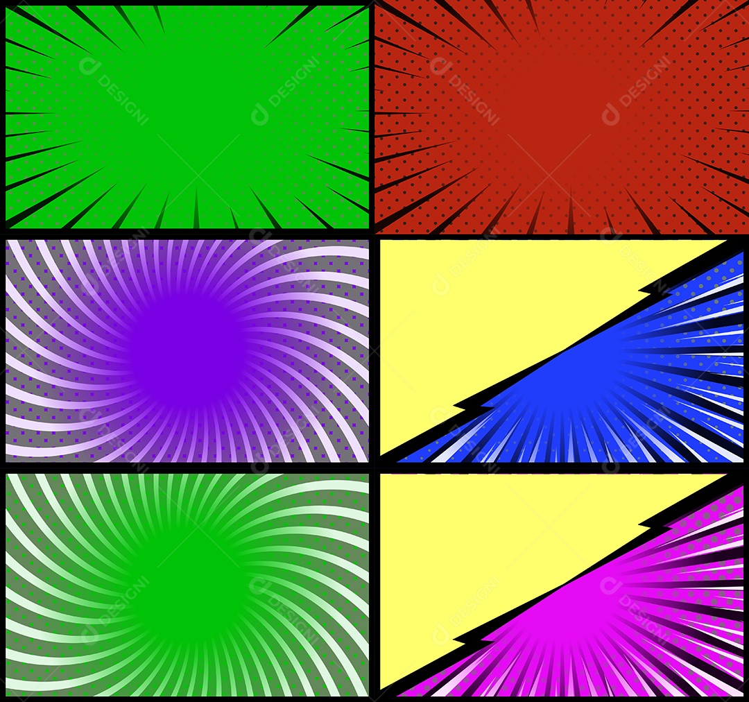 Vetor Retrô De Fundo Em Quadrinhos Coloridos Vetor EPS