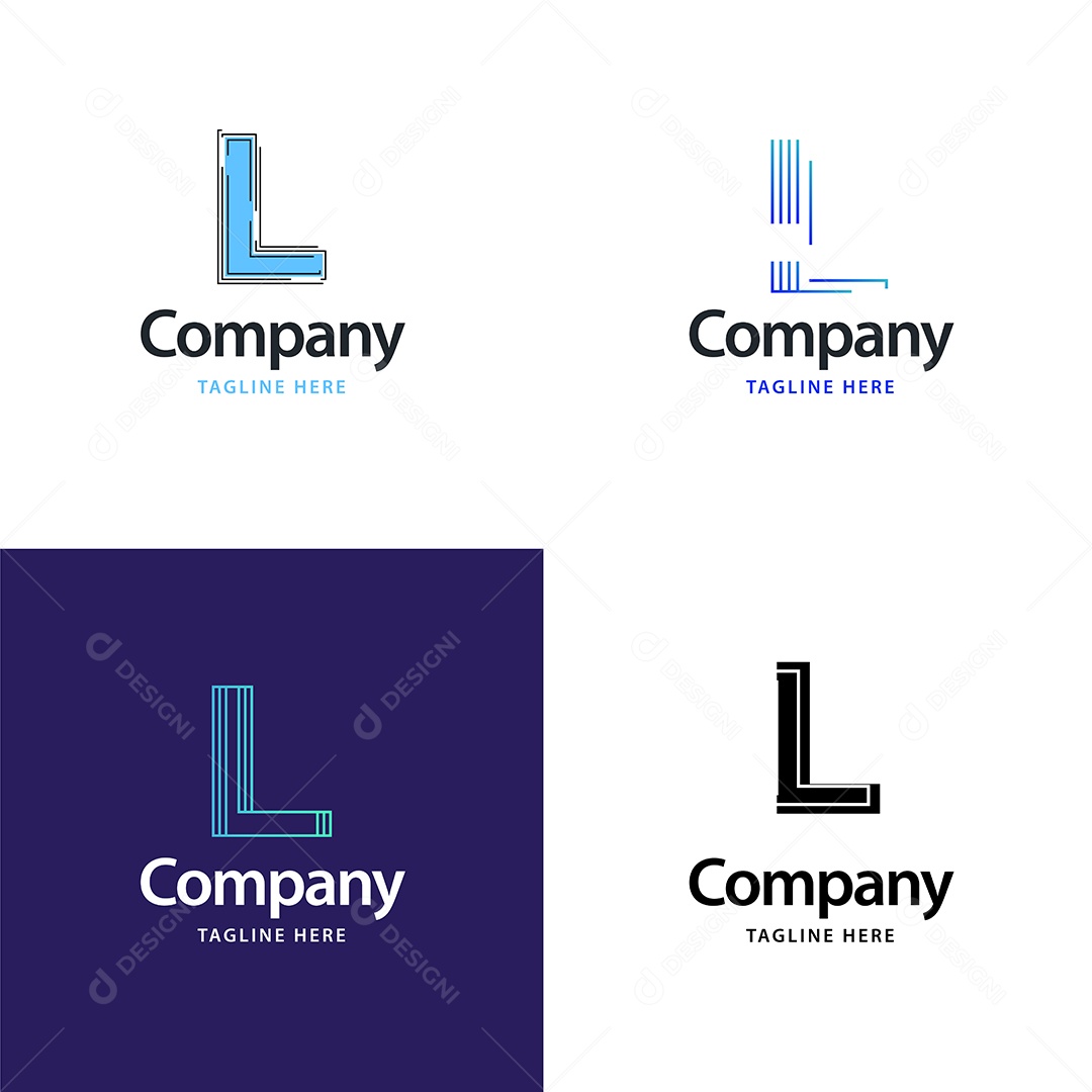Logo L Personalizada Logotipos Modernos EPS