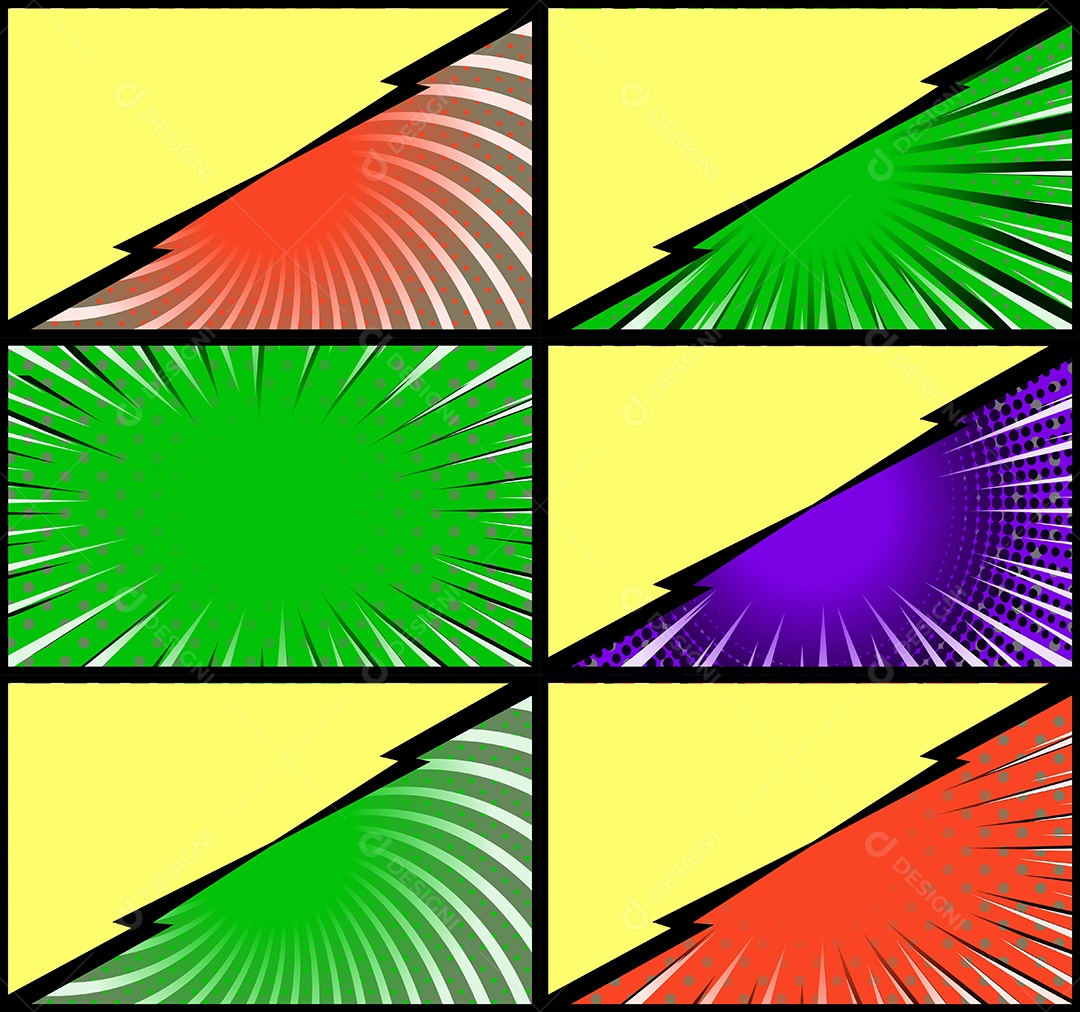 Fundo De Quadrinhos Coloridos Vetor EPS