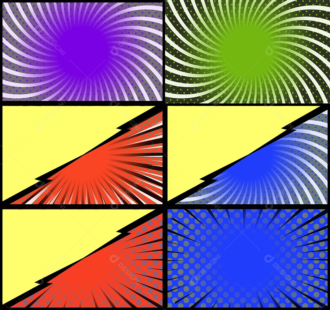 Fundo De Quadrinhos Coloridos Vetor EPS