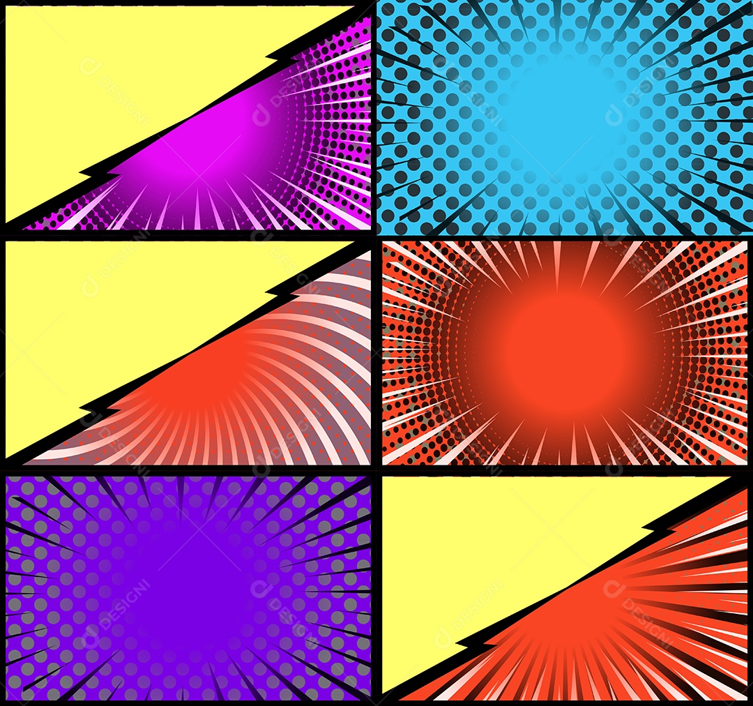 Fundo De Quadrinhos Coloridos Vetor EPS