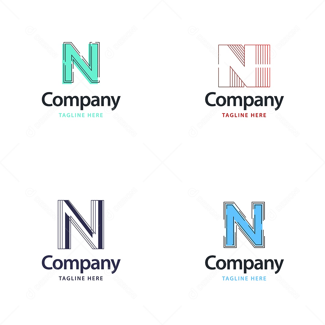 Logo N Personalizada Logotipos Modernos EPS