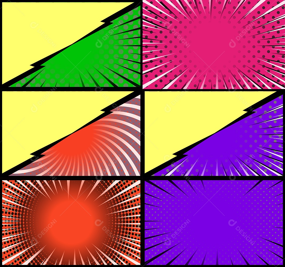 Fundo De Quadrinhos Coloridos Vetor EPS