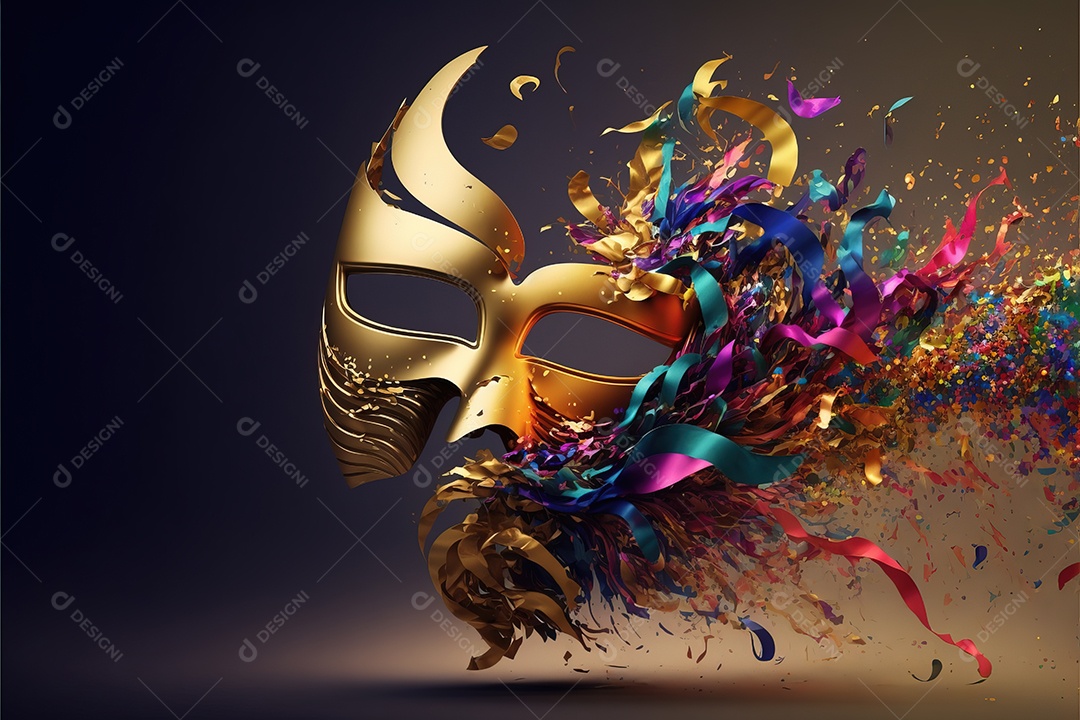 Tornado formado de ouro abstrato com brilho preto e azul para festa de carnaval