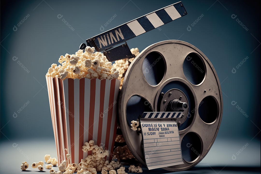 Planeta gigante de conceito de entretenimento de pipoca